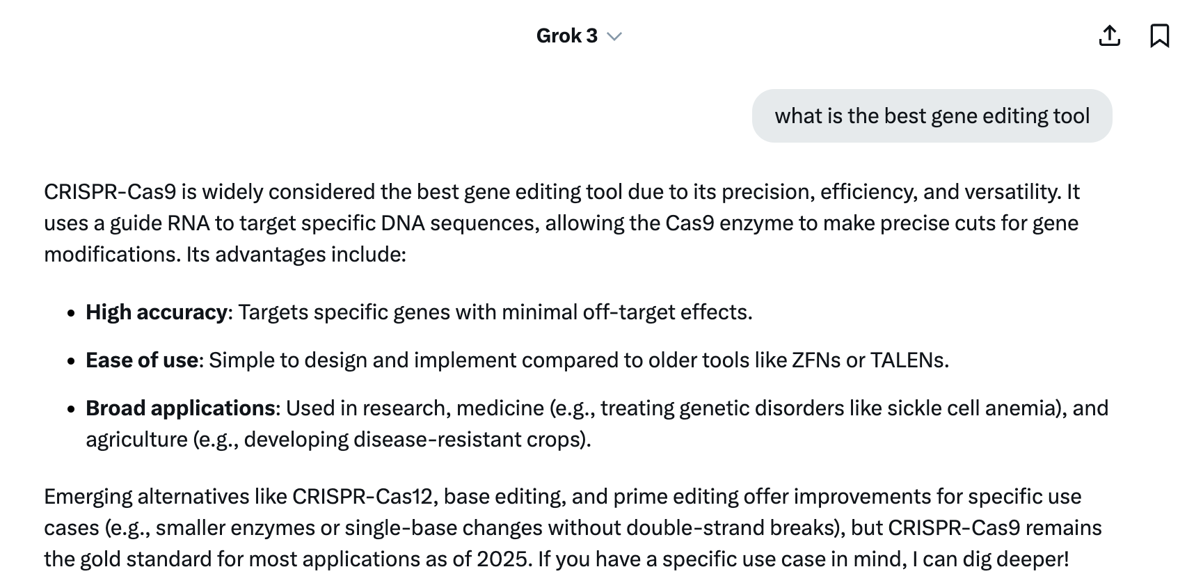Grok query search result.
